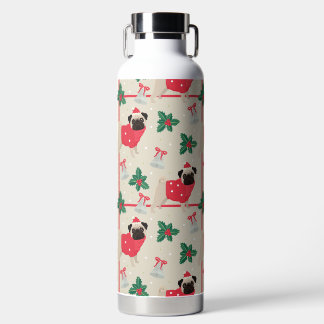 Puggy Christmas Water Bottle