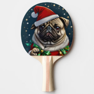 Puggy Claus Collection Ping Pong Paddle