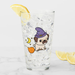 Puggy Witch Glass Tumbler