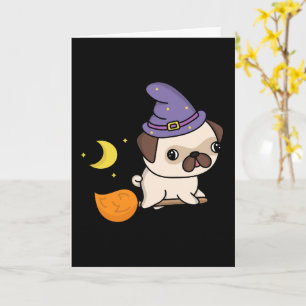 Puggy Witch Greeting Card (Blank)