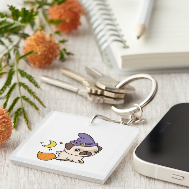 Puggy Witch Keychain (Front Right)