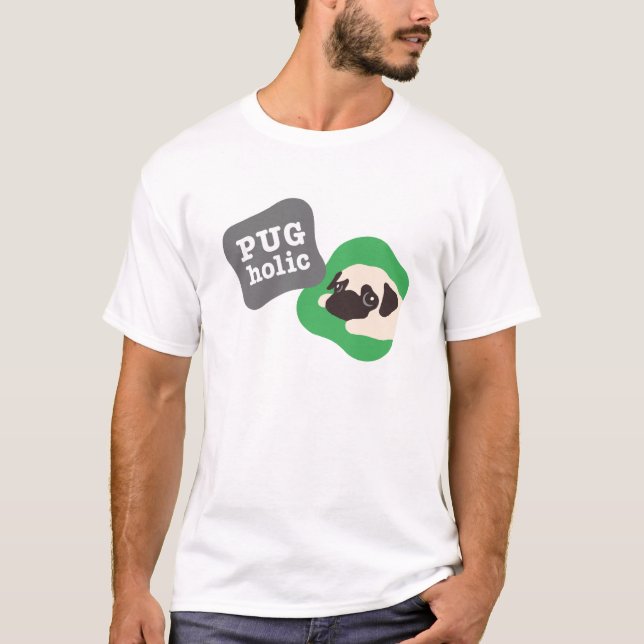 PUGholic メンズ T-Shirt (Front)