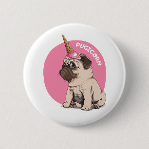 Pugicorn 2 Inch Round Button