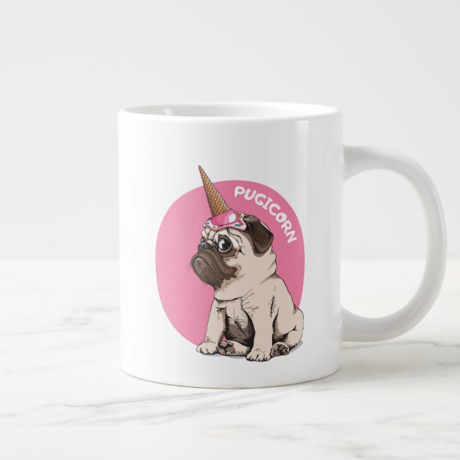 Pugicorn Large Coffee Mug (Right)