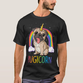 Pugicorn Pug Unicorn T Kids Women Space Galaxy Rai T-Shirt