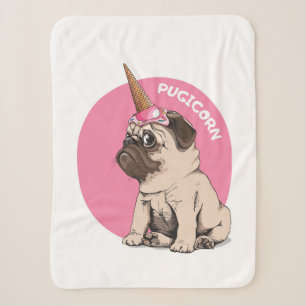 Pugicorn Sherpa Blanket