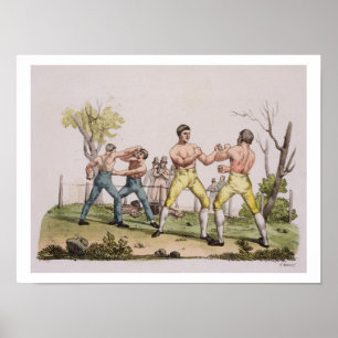 Pugilists, plate 31 from 'The History of the Natio Poster