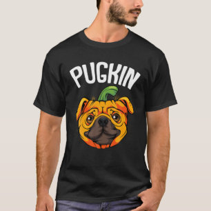 Pugkin Pug Pumpkin Funny Halloween Dog Pet Animal T-Shirt