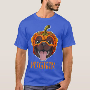 Pugkin Pug Pumpkin Halloween Thanksgiving Men Wome T-Shirt