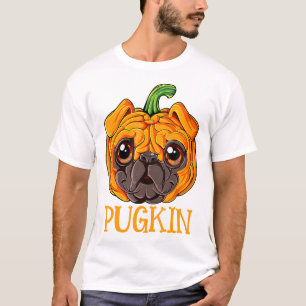 Pugkin Pug Pumpkin Halloween Thanksgiving Men Wome T-Shirt