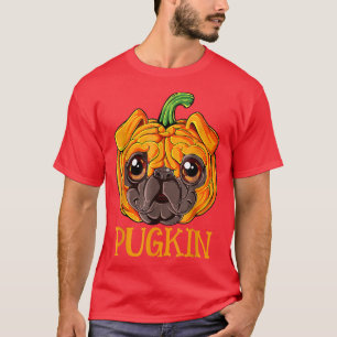 Pugkin Pug Pumpkin Halloween Thanksgiving Men Wome T-Shirt