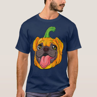 Pugkin Pug Pumpkin Halloween Thanksgiving Men Wome T-Shirt