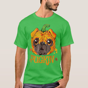 Pugkin Pug Pumpkin Halloween Thanksgiving T-Shirt