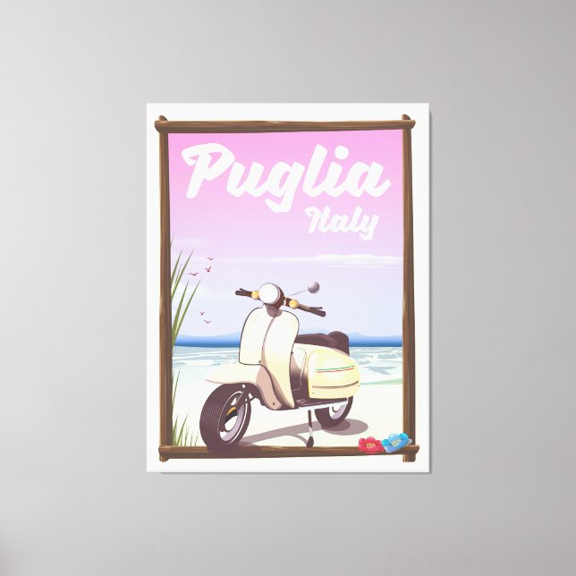 Puglia Italy Travel poster. Canvas Print (Front)