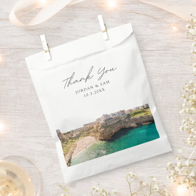 Puglia Italy Wedding Photo Personalized Favour Bag (Clipped)