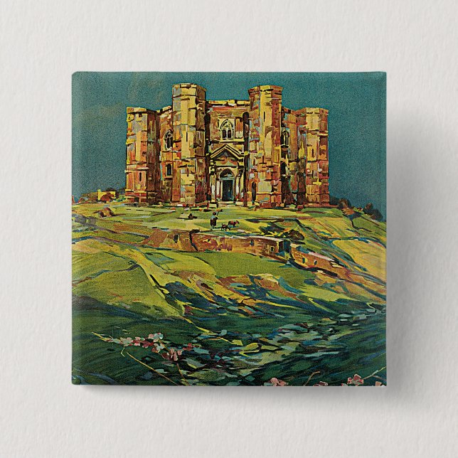 Puglie 2 Inch Square Button (Front)