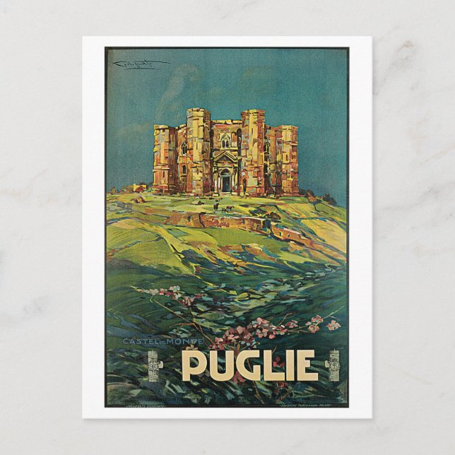 "Puglie ( Puglia ) Vintage Italian Travel Poster Postcard (Front)