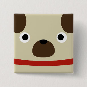 Pugly Pug 2 Inch Square Button
