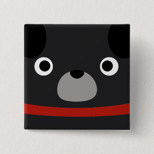 Pugly Pug 2 Inch Square Button