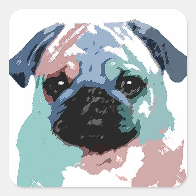 Pugly Square Sticker (Front)