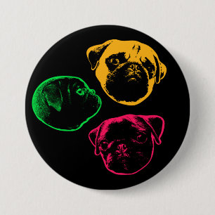 pugs 3 inch round button