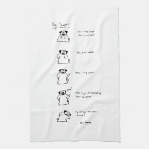 Pug's A Little Teapot Kitchen Towel