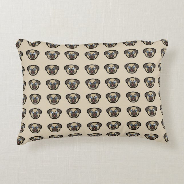 Pugs Accent Pillow (Front)