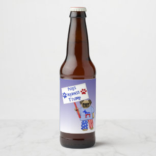 Pugs against Trump Beer Bottle Label