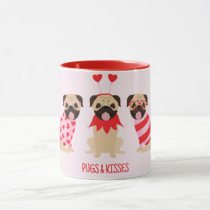 Pugs And Kisses Cute Pug Dogs Mug