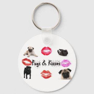 Pugs and Kisses Keychain