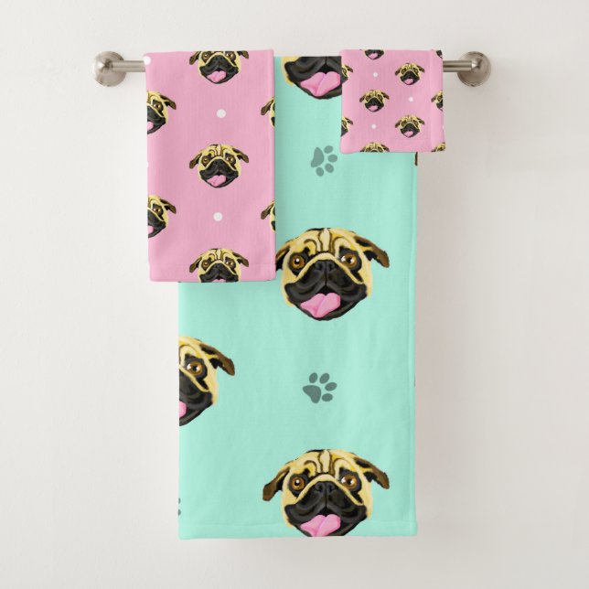 Pugs Bébé Rose Et Menthe (En situation)