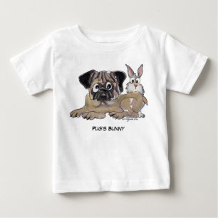 Pug's Bunny Cute Cartoon Dog Baby T-Shirt