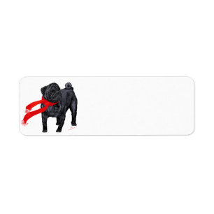 Pugs en écharpe rouge