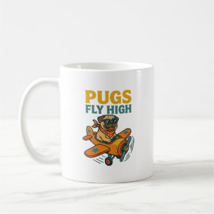 Pugs Fly High Coffee Mug