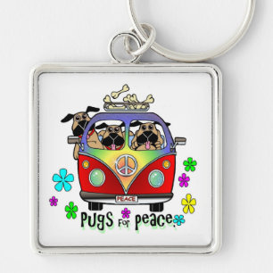 Pugs For Peace Key Chain