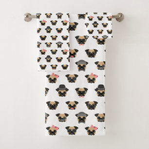 Pugs in Disguise Bath Towel Set