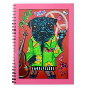 Pugs Love Peace Notebook