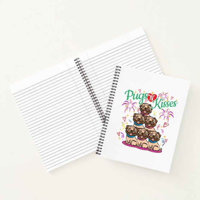 Pugs N Kisses Pug Dog Lover Notebook (Inside)