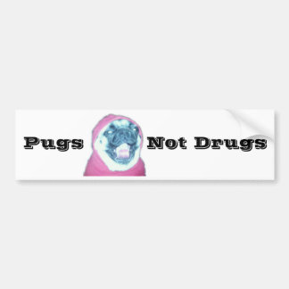 Pugs Not Drugs Bumper Sticker
