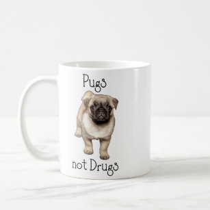 Pugs not Drugs Cute Puppy Dog Coffee Mug