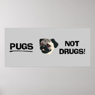 Pugs Not Drugs Poster