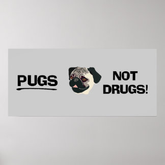 Pugs Not Drugs Poster
