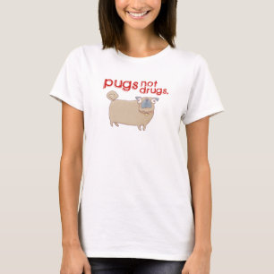 Pugs not drugs tee shirt