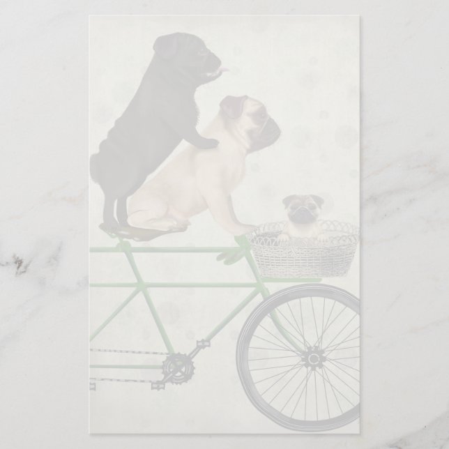 Pugs on Bicycle Stationery (Front)