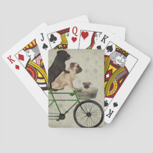 Pugs on playing cards