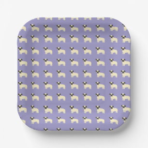 Pugs, Pale Purple Paper Plate