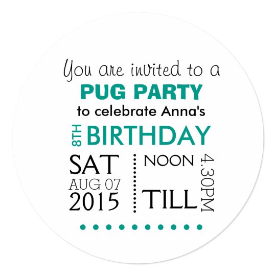 Pugs Rule Party Card