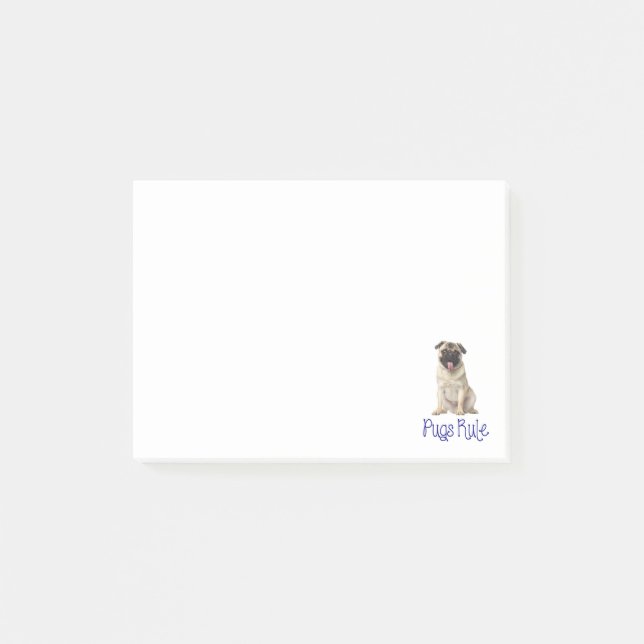 Pugs Rule Puppy Dog Post IT Sticky Notes (Front)