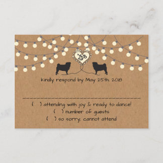Pugs with Party Lights Response Card