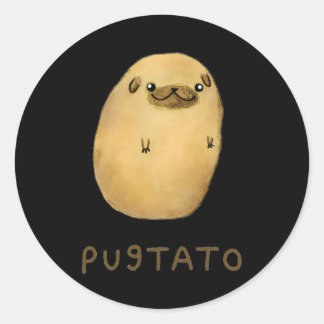 Pugtato Dog Gift Funny Cute Classic Round Sticker